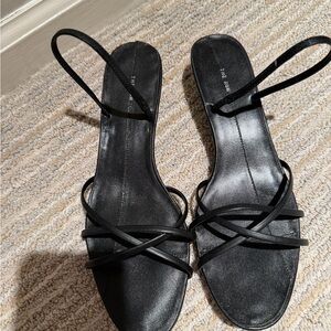 The Row Sleek Black Strappy Sandals